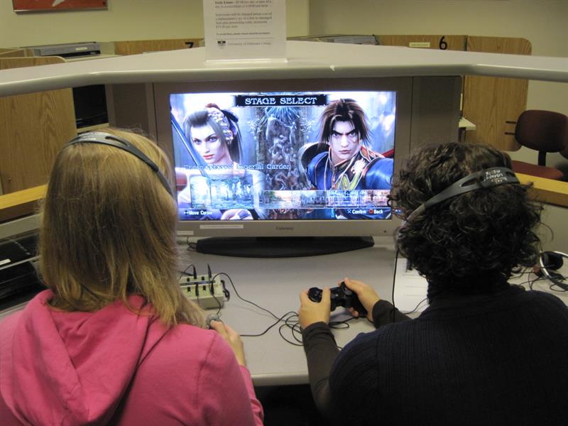 Student Enjoying the UD Games Lab